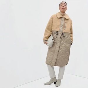 Everlane The Quilted Teddy Coat // Tan // size small